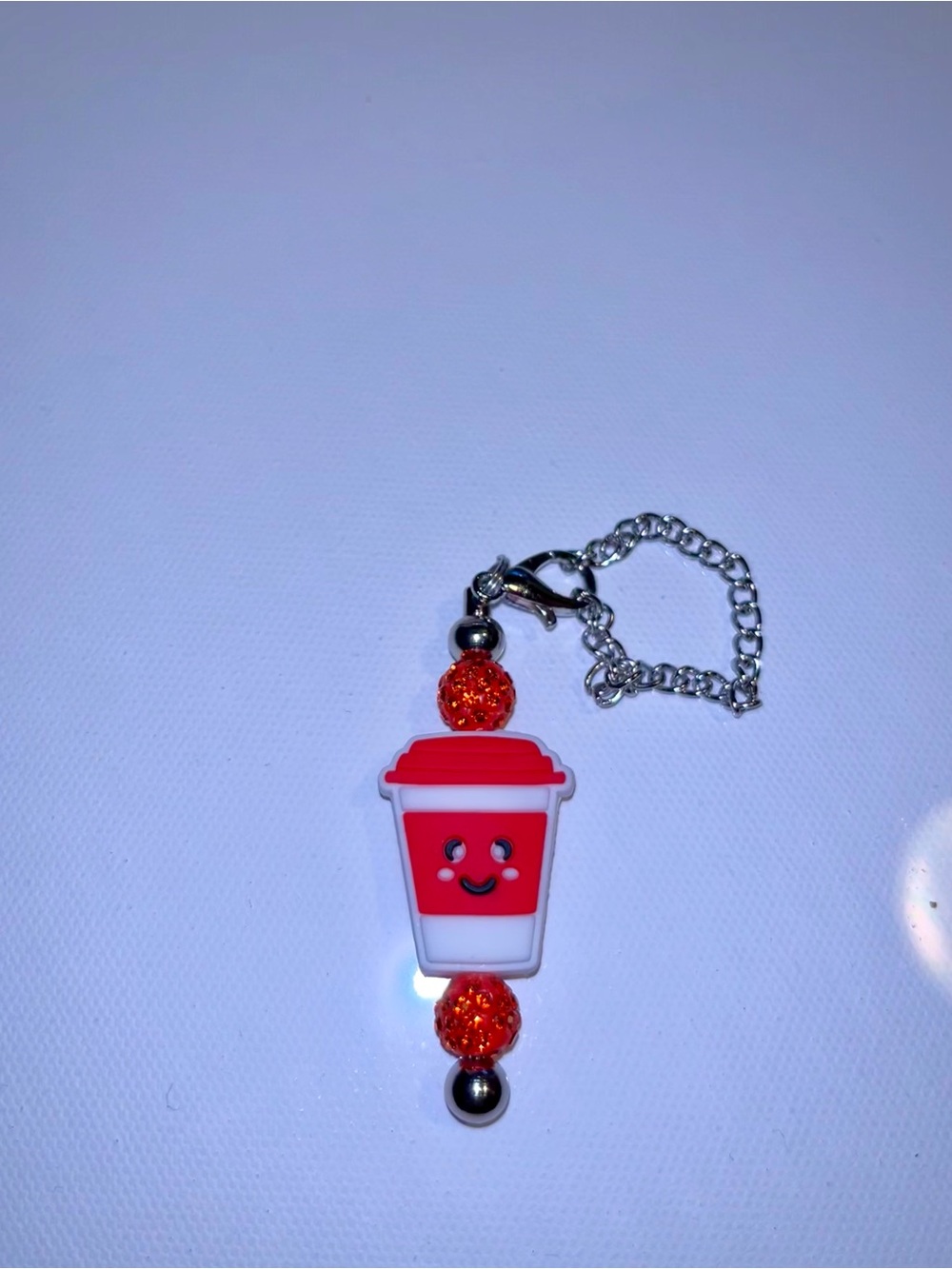 Cute Red Coffee Cup Cup Charm Keychain